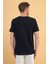 Erkek Danny Siyah Sıfır Yaka Pamuklu Basıc T-Shirt 4