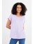 Kadın Cindy Lila Bisiklet Yaka Regular Fit Basic Modal T-Shirt (Lyocell) 2