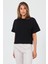 Kadın Jayla Siyah Cep Detaylı Bisiklet Yaka T-Shirt 1