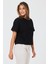 Kadın Jayla Siyah Cep Detaylı Bisiklet Yaka T-Shirt 3