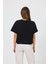 Kadın Jayla Siyah Cep Detaylı Bisiklet Yaka T-Shirt 4