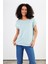 Kadın Cindy Gök Mavisi Bisiklet Yaka Regular Fit Basic Modal T-Shirt (Lyocell) 2