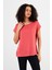 Kadın Cindy Terracotta Bisiklet Yaka Regular Fit Basic Modal T-Shirt (Lyocell) 1