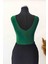 Kadın Sırt Dekolteli Crop Bluz Yeşil 2
