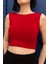 Kadın Sırt Dekolteli Crop Bluz Kırmızı 5