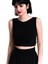 Çift Taraflı Kadın Sırt Dekolteli Crop Bluz Siyah - Pudra 3