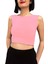 Çift Taraflı Kadın Sırt Dekolteli Crop Bluz Siyah - Pudra 4