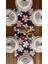 Desenizmir Amerikan Servis Batik Desen Takım 6 Supla, 6 Kumaş Peçete, 6 Peçete Halkası ve Runner Örtü Kombin 3 3