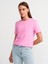 31069 Pamuklu Bisiklet Yaka T-Shirt-Pembe 1