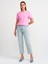 31069 Pamuklu Bisiklet Yaka T-Shirt-Pembe 3