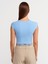 30528 Pamuk Ve Modal Karışımlı Crop Top-Mavi 2