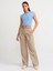 30528 Pamuk Ve Modal Karışımlı Crop Top-Mavi 3