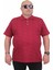 Moc Grande Mocgrande Erkek Büyük Beden Polo Yaka Üçgen Baskılı T-Shirt 24450 Bordo 1