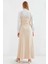 Kadın Bej Askılı Düğme Detaylı Cepli Kuşaklı Uzun Elbise HZL24S-BD124901 5