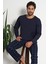 Erkek Uzun Kol Lacivert %100 Pamuk Pijama Takımı C9T8N6O1 2