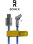 3802 120W 6A MAVİ RENK TYPE C to USB 180 DERECE DÖNER BAŞLI IŞIKLI ŞARJ VE DATA KABLOSU 1