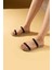 Parlak Taşlı Ince Bantlı Hasır Taban Comfort Kadın Sandalet 020-755-24 2