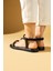 Brikon Taş Biyeli Comfort Taban Arkası Lastikli Kadın Sandalet 57-289-24 3