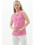 Degaje Yaka Puantiye Desen Kolsuz Penye Bluz 5