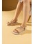 Brikon Taş Biyeli Comfort Taban Arkası Lastikli Kadın Sandalet 57-289-24 1