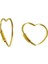 Ince Tel Kalp Desenli Gümüş Küpe - Gold Renk 3