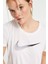 Dri-Fit One Swoosh Graphic Running Standart Fit Kesim Beyaz Kadın Tişört 5