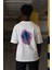 Bisiklet Yaka %100 Pamuklu Arkası Baskılı Oversize (Geniş Model) T-Shirt 4