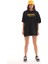 Unisex Bisiklet Yaka Baskılı Oversize T-Shirt - Siyah 1