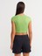30528 Pamuk Ve Modal Karışımlı Crop Top-Açık Yeşil 2