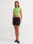 30528 Pamuk Ve Modal Karışımlı Crop Top-Açık Yeşil 3
