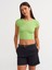 30528 Pamuk Ve Modal Karışımlı Crop Top-Açık Yeşil 4