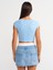30528 Pamuk ve Modal Karışımlı Crop Top-Açık Mavi 2