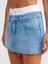 80566 Boxer Detaylı Denim Mini Etek-Mavi 4