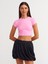 30936 Vücuda Oturan Crop Top-Pembe 1