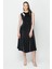 Cutout Örme Midi Elbise - Siyah 1