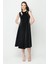 Cutout Örme Midi Elbise - Siyah 5
