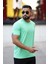 Erkek Kısa Kol Standart Kalıp 0 Yaka Basic T-Shirt 87911 Su Yeşili 2