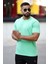 Erkek Kısa Kol Standart Kalıp 0 Yaka Basic T-Shirt 87911 Su Yeşili 4