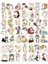 Vintage Sticker 50'li Kedi Etiket 5 - 7cm 2