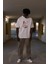 Bisiklet Yaka %100 Pamuklu Önü Baskılı Oversize (Geniş Model) T-Shirt 3