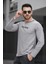 Legend Yakası Baskılı Slim Fit Likralı Sıfır Yaka Erkek Sweatshirt 2