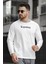 Legend Yakası Baskılı Slim Fit Likralı Sıfır Yaka Erkek Sweatshirt 3