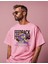 Feedback Baskılı Pembe Oversize T-Shirt %100 Pamuklu Unisex Tişört 1