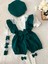 Kız Çocuk Bebek Şortlu Takım Şapka Bandana Gömlek Askılı Şort Salopet Çorap Set 1