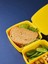 Kilit Kapaklı 2 Katlı 4 Bölmeli Kaşık ve Çatallı Kare Lunch Box & Beslenme Kutusu 4