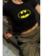 Siyah Batman Logo Desenli Crop Body 1