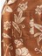 Comfort Fit Kahve Erkek Gömlek Jprbluflores Prınt Shırt S/s Ln 5