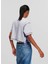 Yuvarlak Yaka Baskılı Gri Kadın T-Shirt 240J1702 4