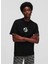 Yuvarlak Yaka Baskılı Siyah Kadın T-Shirt 236J1707 2