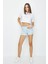 Kadın Yırtık Detaylı Mini Denim Şort 3